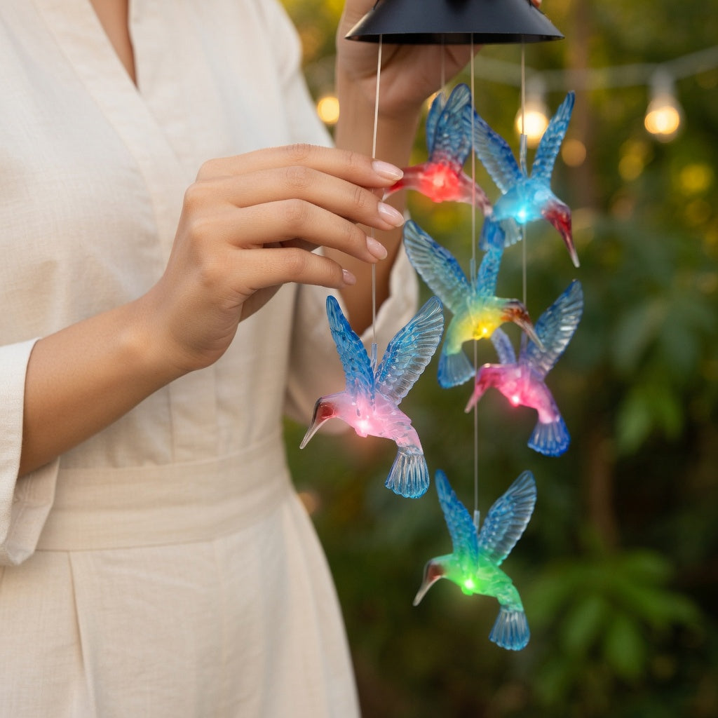 Solar Hummingbird Wind Chimes